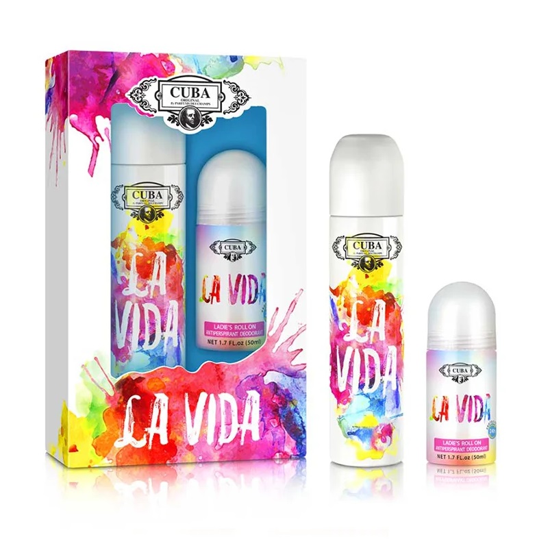 Cuba La Vida For Women Set: Eau De + Roll-On
