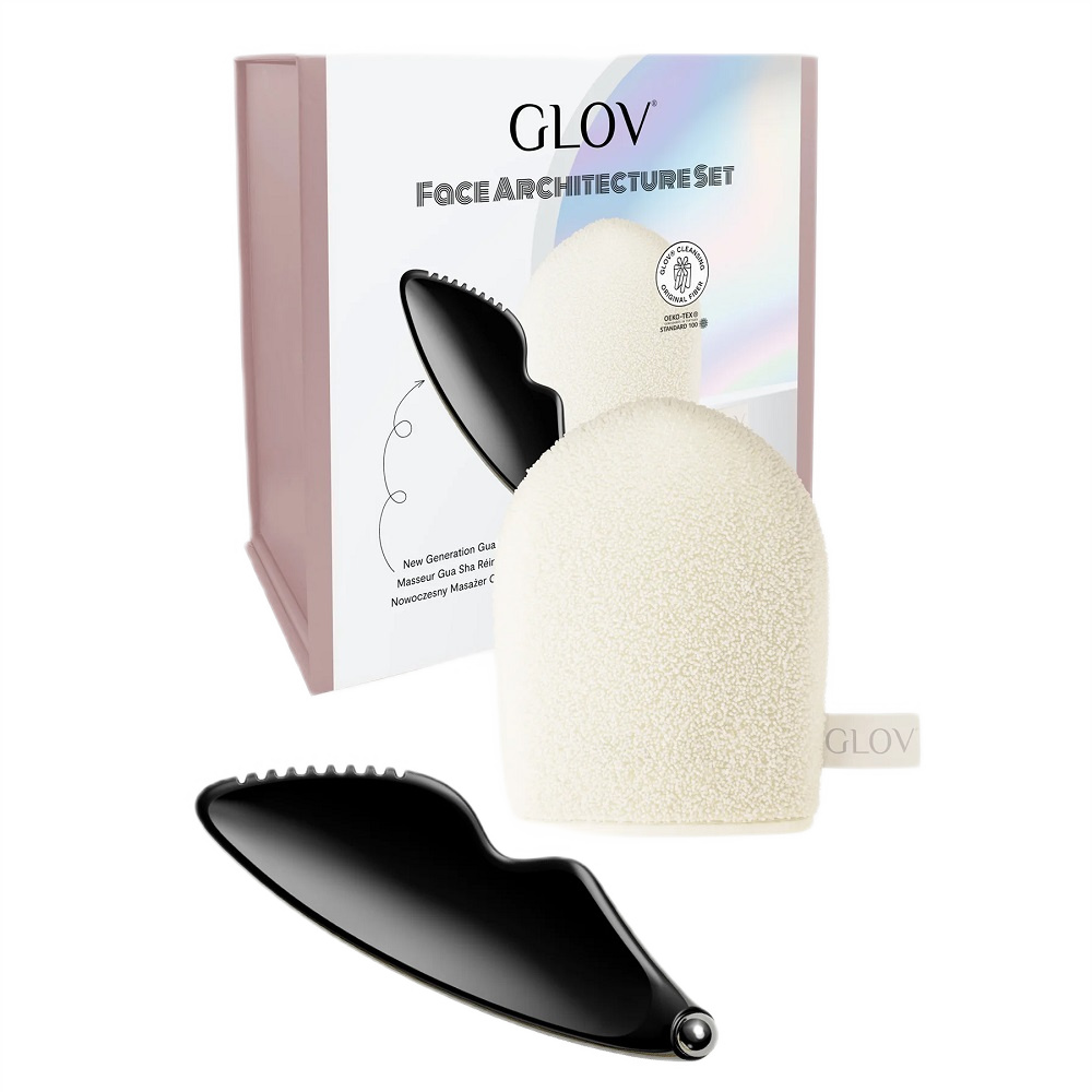 Face Architecture Modern Set Of Massage Devices Gua Sha + Glove For Removal And Cleansing
