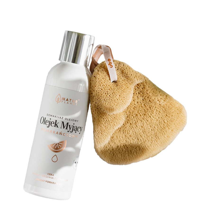Duet Idealny Orange-scented Cleansing Oil + Facial Sponge