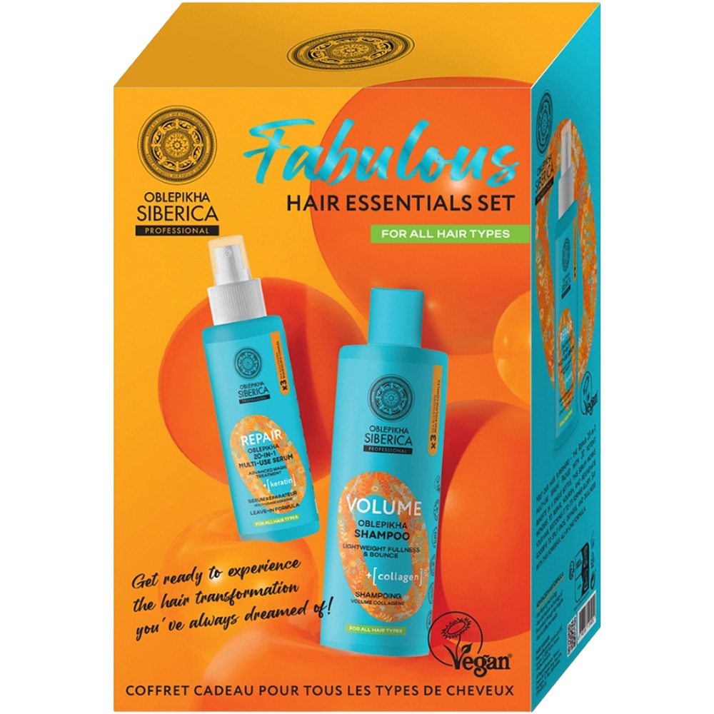 Oblepikha Fabulous Hair Essentials Set Volumizing Shampoo + Regenerating Hair Serum