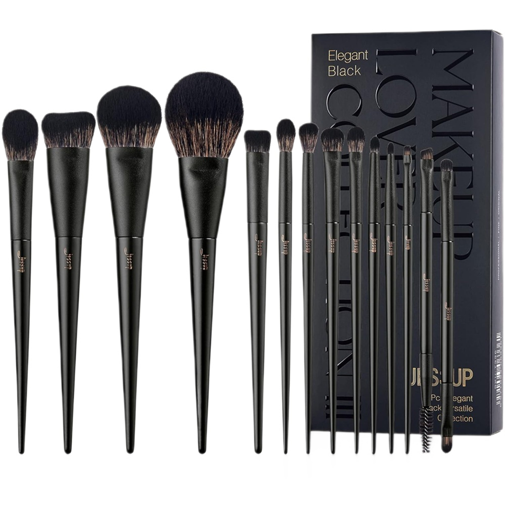 Lover Collection III Matte Black Versatile Brush Collection – T336 Brush Set, 14 Pieces