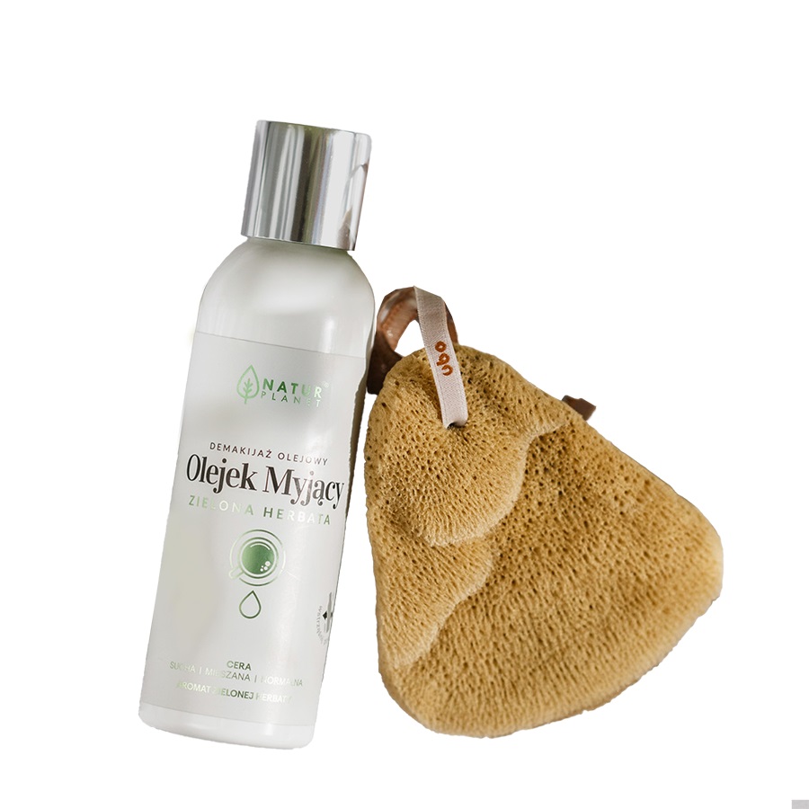 Duet Idealny Green Tea Cleansing Oil + Facial Sponge