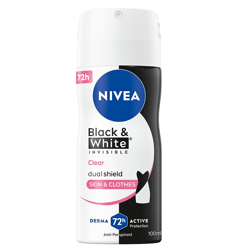 Black&White Invisible Clear Black And White Transparent Antiperspirant
