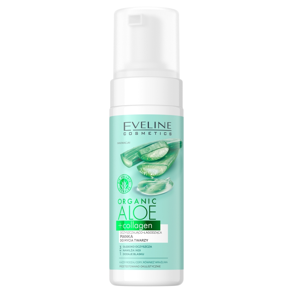 Cleansing And Soothing Facial Foam 3 In 1 With Organic Aloe And Collagen 150 ml