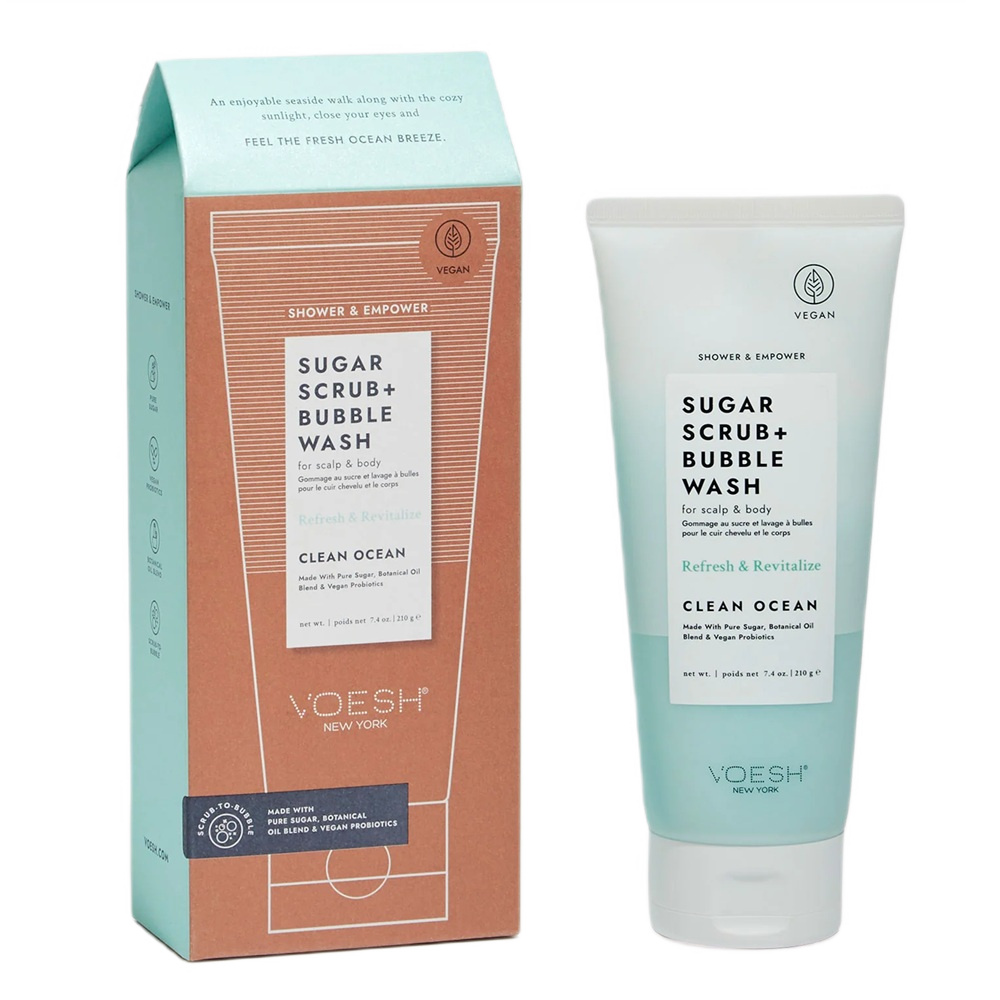 Sugar Scrub + Bubble Wash Sugar Scrub For Body And Scalp Clean Ocean