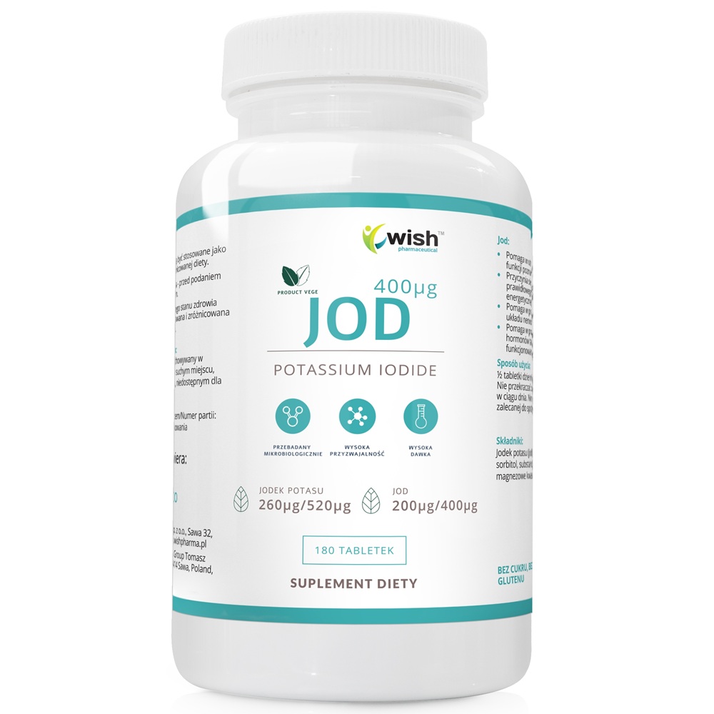 Jod Potassium Iodide 400mcg Dietary Supplement 180 Tablets