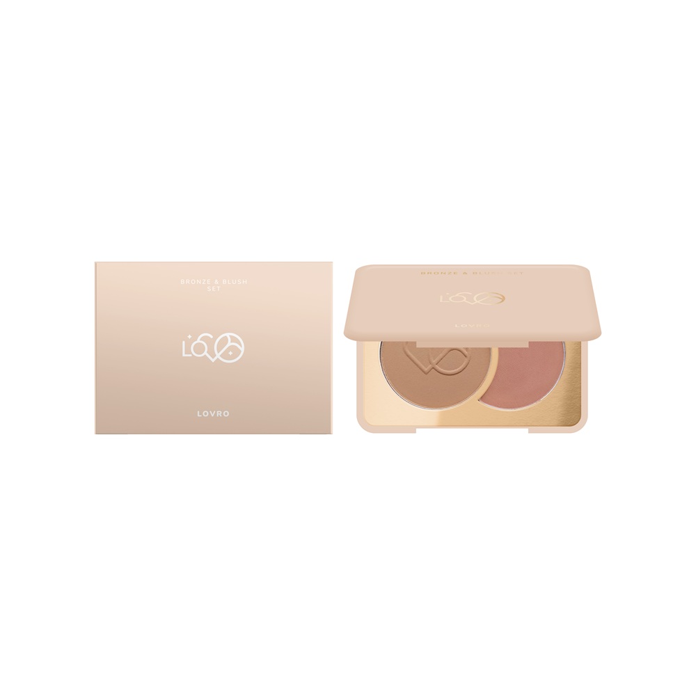 Bronze & Blush Set Pressed Bronzer And Lipstick For Contouring The Face
