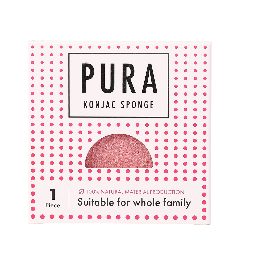 Pura Konjac Sponge Face Washing Sponge Pink
