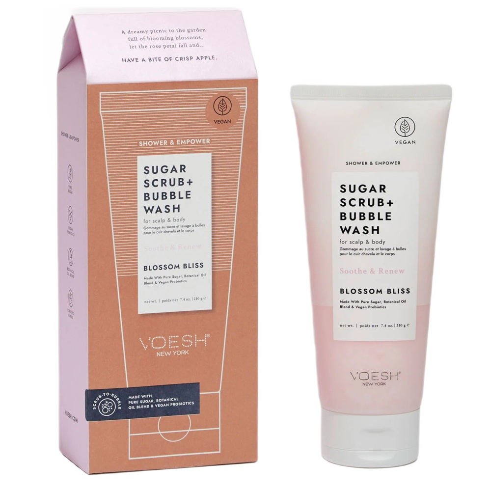 Sugar Scrub + Bubble Wash Sugar Scrub For Body And Scalp Blossom Bliss