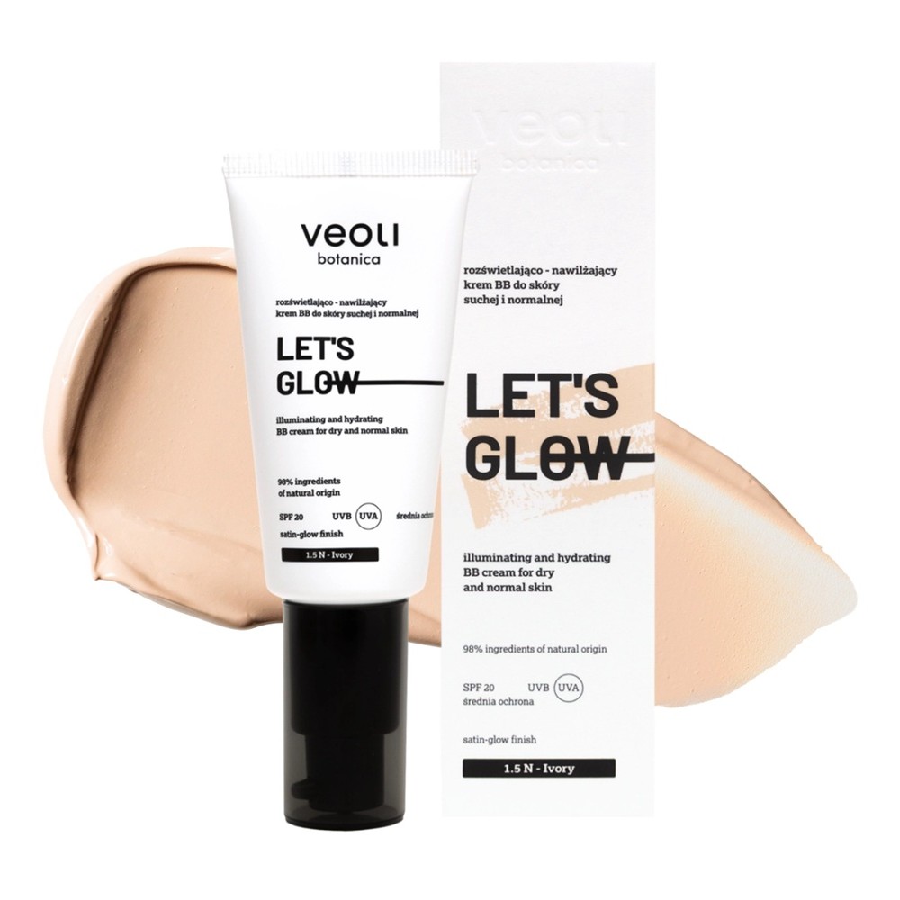 Let's Glow Brightening And Moisturizing BB Cream For Dry And Normal Skin 1.5 N Ivory