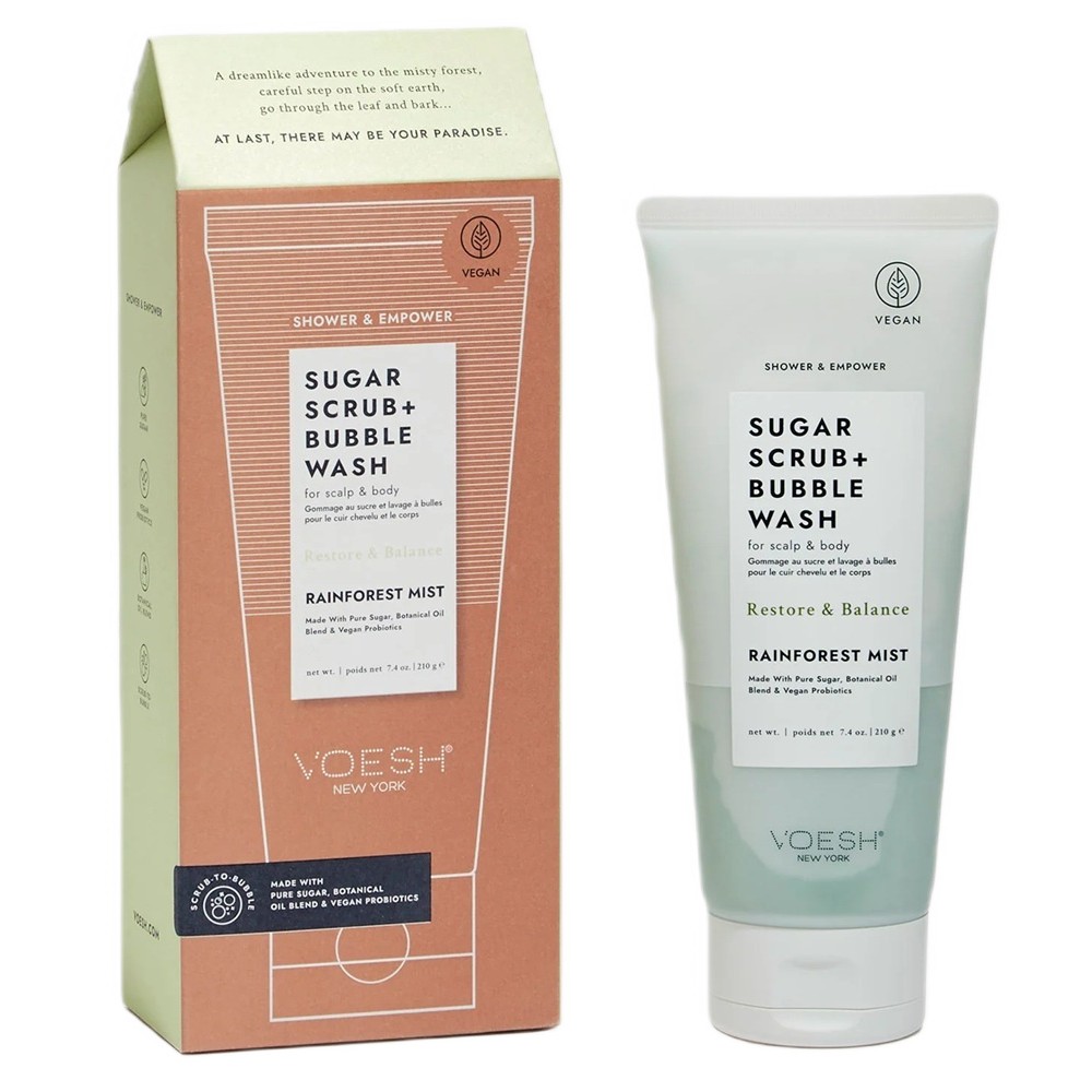 Sugar Scrub + Bubble Wash Rainforest Mist Sugar Scrub For Body And Scalp