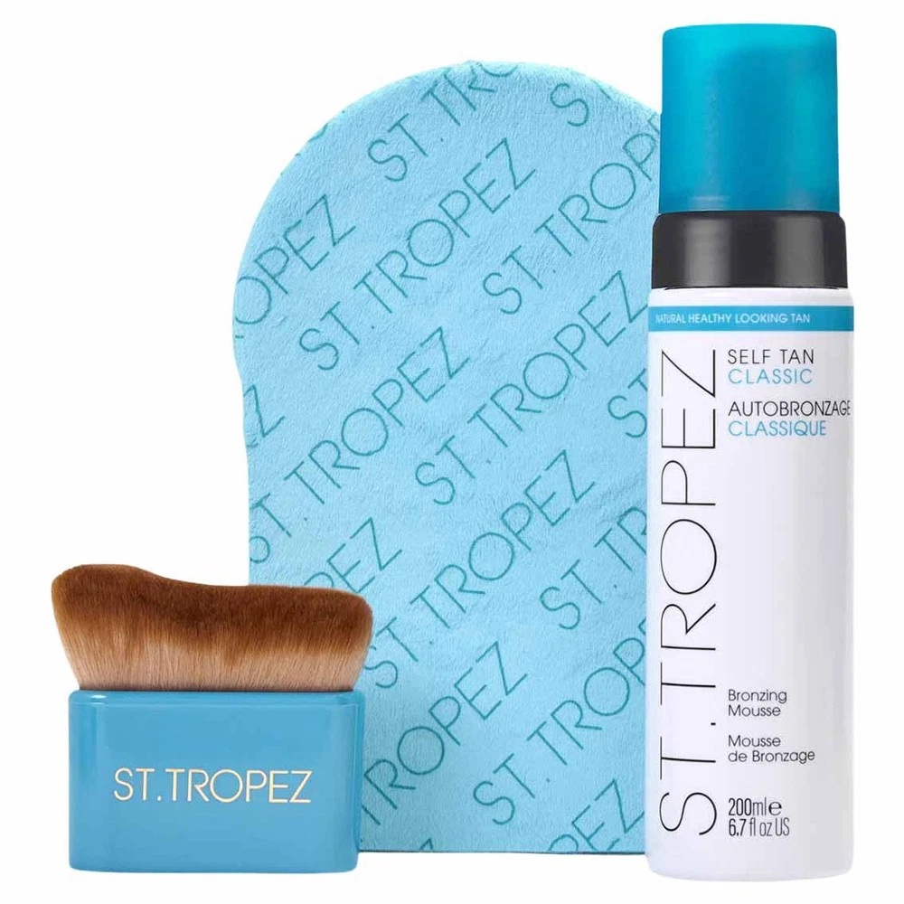 Ultimate Tan Body Essentials Kit Bronzing Mousse Self-Tanning Foam Set () + Self-Tanning Applicator + Brush