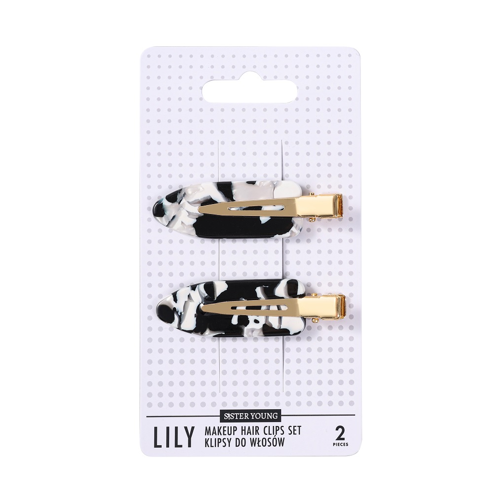 Lily Hair Clips Set Lily Hair Clips Black And White