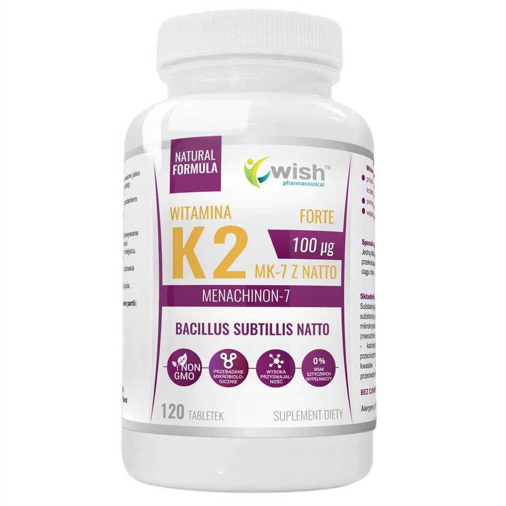 Witamina K2 100µG MK-7 From Natto Natural Vitamin Supplements 120 Tablets